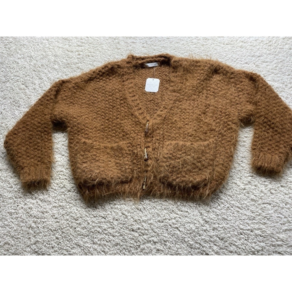 Altar'd State Fuzzy Camel Cardigan Women's M. NEW